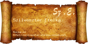 Szilveszter Etelka névjegykártya